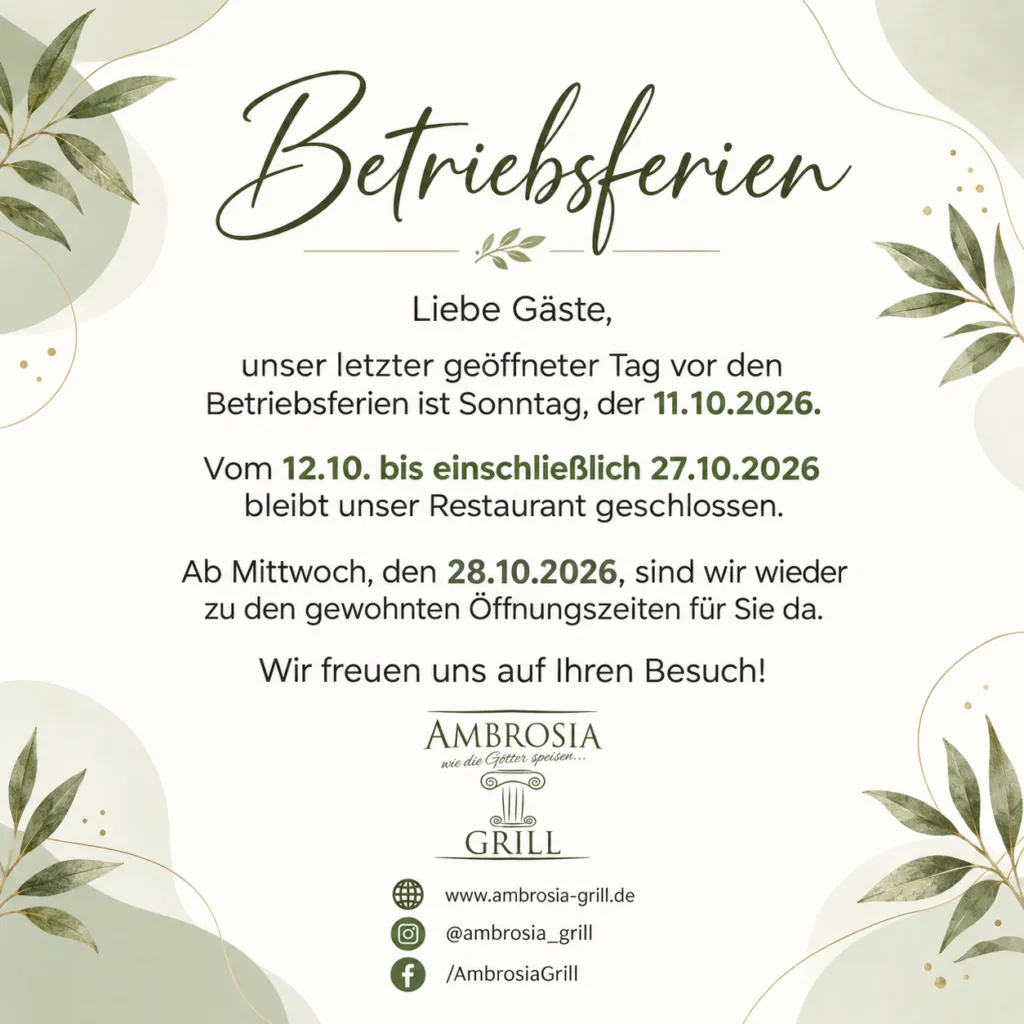 Betriebsferien