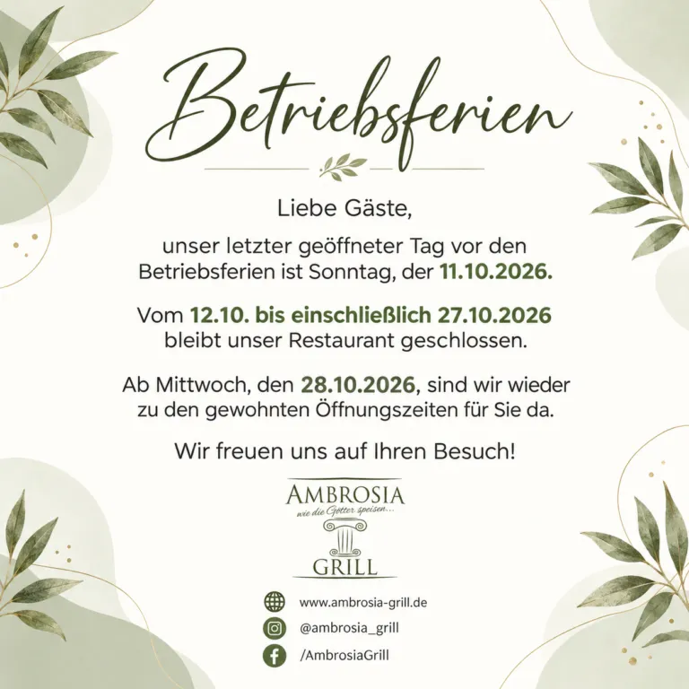Betriebsferien