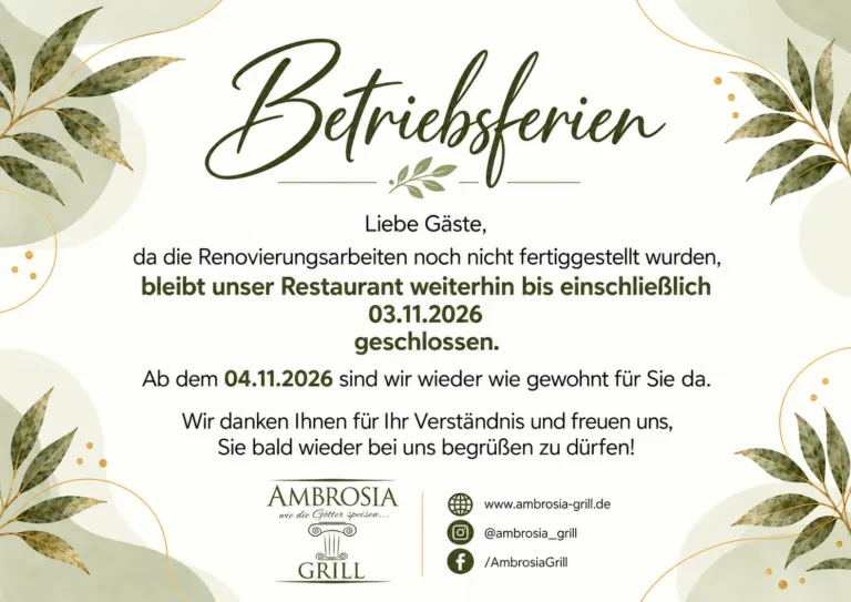 Betriebsferien